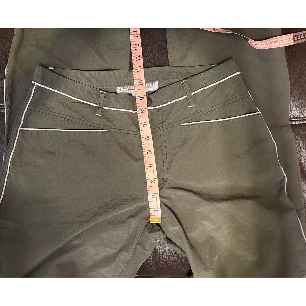 VTG Rare 90s Urban Life Olive Green Zip Side Pants. Women's Size 7. - Picture 8 of 13